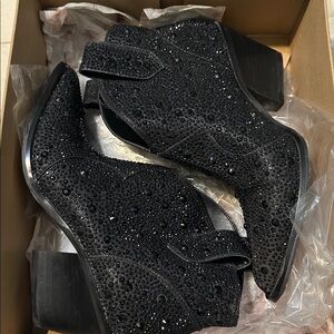Jessica Simpson Sparkling Black Heeled Boots